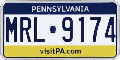 PA license plate MRL9174