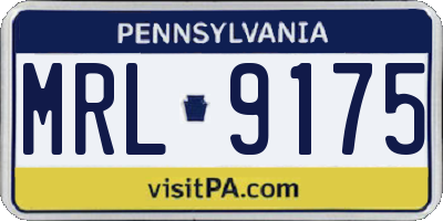 PA license plate MRL9175