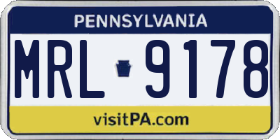 PA license plate MRL9178