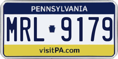 PA license plate MRL9179