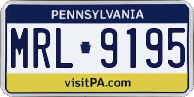 PA license plate MRL9195