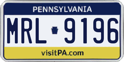 PA license plate MRL9196