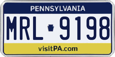 PA license plate MRL9198
