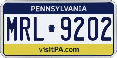 PA license plate MRL9202
