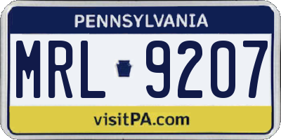PA license plate MRL9207
