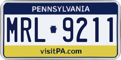 PA license plate MRL9211