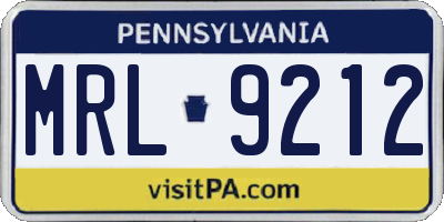 PA license plate MRL9212
