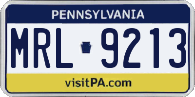 PA license plate MRL9213
