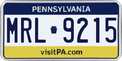 PA license plate MRL9215