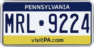 PA license plate MRL9224
