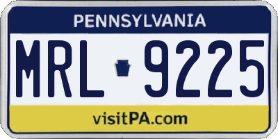 PA license plate MRL9225