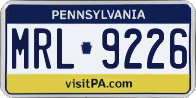 PA license plate MRL9226