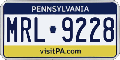 PA license plate MRL9228
