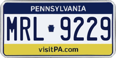 PA license plate MRL9229