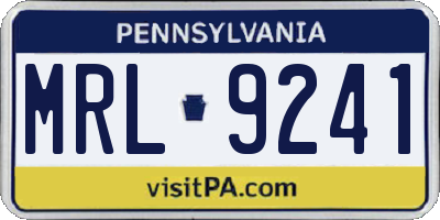 PA license plate MRL9241