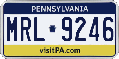 PA license plate MRL9246