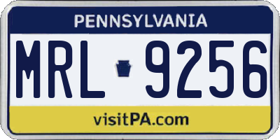 PA license plate MRL9256