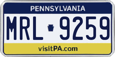 PA license plate MRL9259