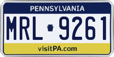 PA license plate MRL9261