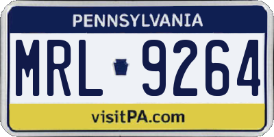PA license plate MRL9264