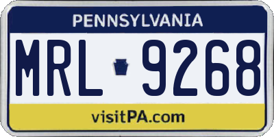 PA license plate MRL9268
