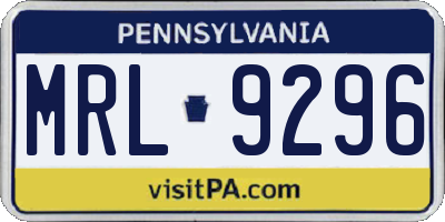 PA license plate MRL9296