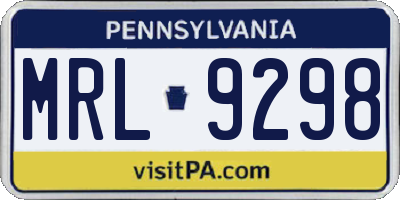 PA license plate MRL9298
