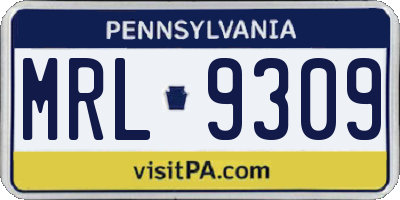 PA license plate MRL9309