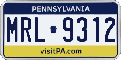 PA license plate MRL9312