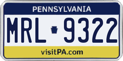 PA license plate MRL9322