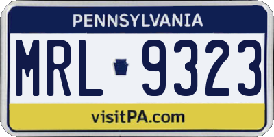 PA license plate MRL9323