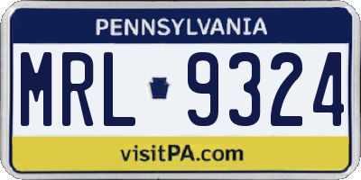 PA license plate MRL9324