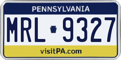 PA license plate MRL9327