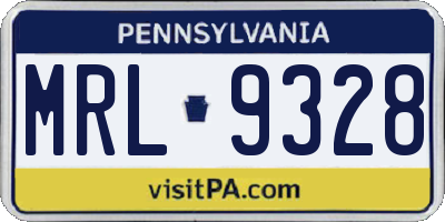 PA license plate MRL9328
