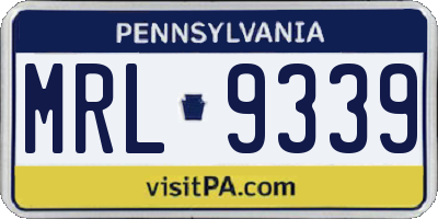 PA license plate MRL9339