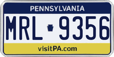 PA license plate MRL9356