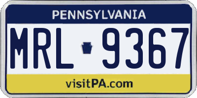 PA license plate MRL9367