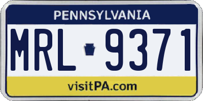 PA license plate MRL9371