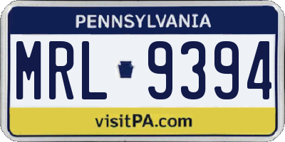 PA license plate MRL9394