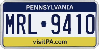 PA license plate MRL9410