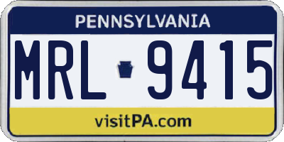 PA license plate MRL9415