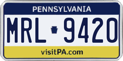 PA license plate MRL9420
