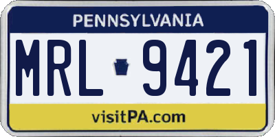 PA license plate MRL9421