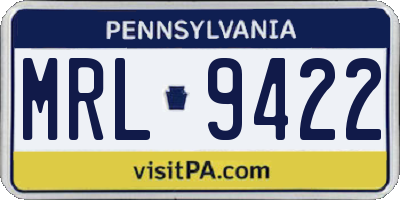 PA license plate MRL9422