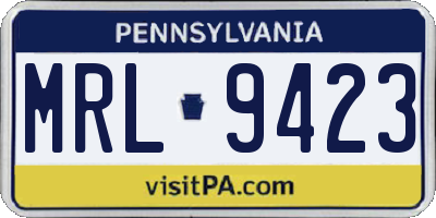 PA license plate MRL9423