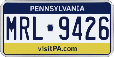PA license plate MRL9426