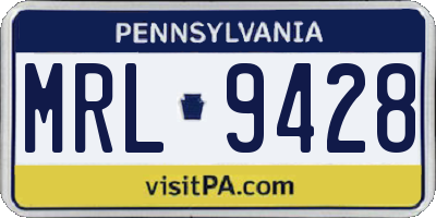 PA license plate MRL9428