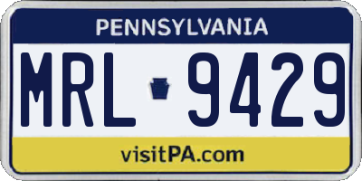 PA license plate MRL9429