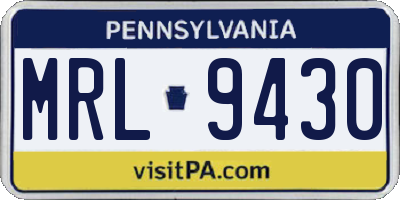 PA license plate MRL9430