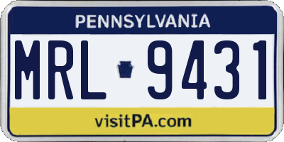 PA license plate MRL9431